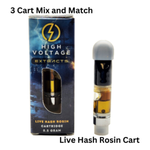 3 High Voltage Extracts Live Hash Rosin Cartridges (0.5ML) – Mix and Match